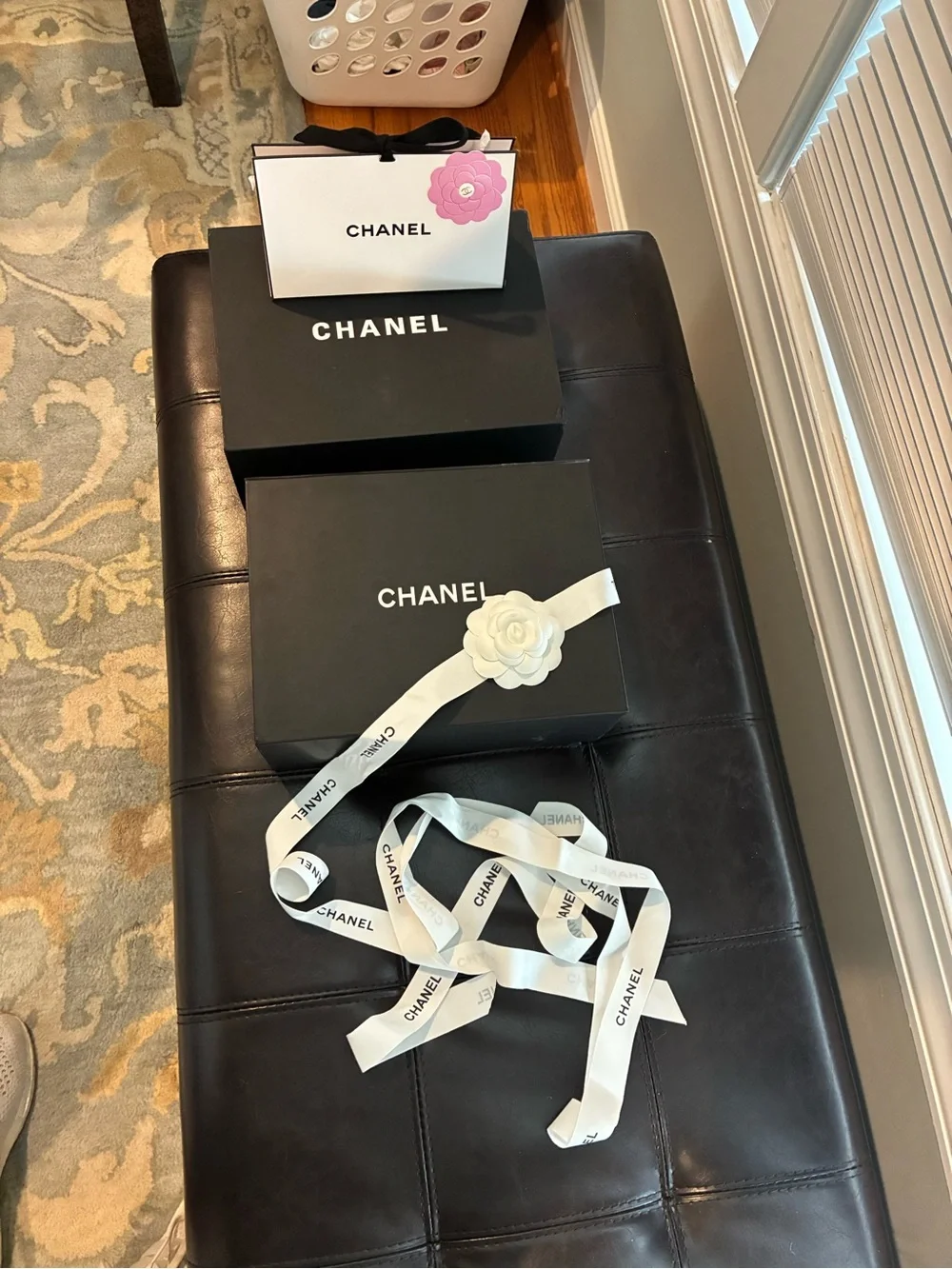 Chanel magnetic boxes and ribbon